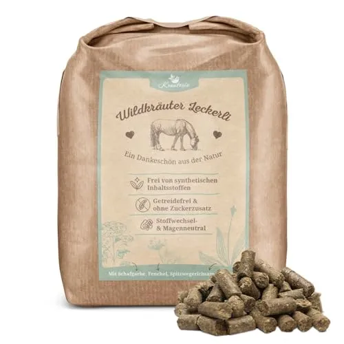 Krauterie Wildkräuter Pferdeleckerlis in Spitzenqualität (5000 g), naturbelassen, Pferde Leckerli fürs tägliche Training und zum Clickern, aus Liebe zu Deinem Pferd