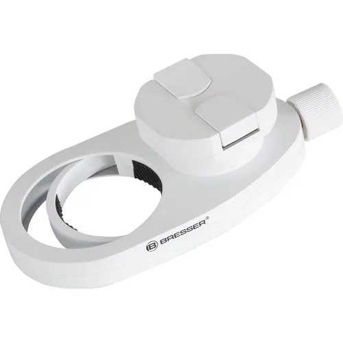 BRESSER Universal Smartphone Kameraadapter - Objektiv-Adapter in Weiß, ideal für Mikroskopaufnahmen mit Smartphone