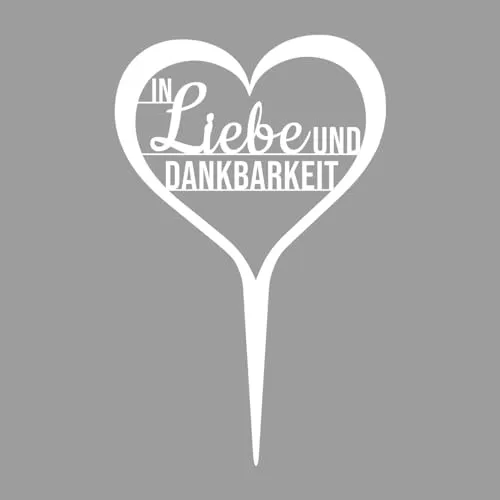 Illumino Grabstecker Grabschmuck Grabstecker Wetterfeste Grabdekoration aus Stahl mit Trauerspruch I In Liebe und Dankbarkeit I Eine liebevolle Erinnerung