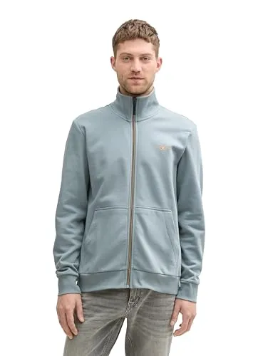 TOM TAILOR Sweatjacke aus Jersey, Sky Captain Blue, XXXL - Hochwertige Sweatjacke für Herren mit kleinem Logo-Print und weichem Innenfutter für optimalen Tragekomfort. Ideal für lässige Outfits und die kühle Jahreszeit.