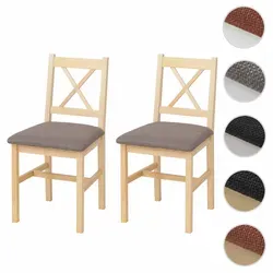 2er-Set Esszimmerstuhl HWC-F77, Massiv-Holz Küchenstuhl im Landhausstil - Stühle im Landhausstil, aus massivem Holz mit weicher Polsterung für hohen Sitzkomfort und maximale Belastbarkeit von 150 kg. Ideal für Esszimmer und Küchen, vereinen Eleganz und Funktionalität.