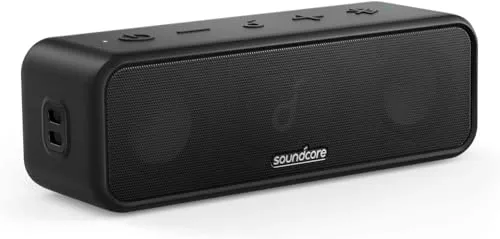 soundcore 3 Bluetooth Lautsprecher - Tragbare Bluetooth-Lautsprecher mit 24 Stunden Akkulaufzeit, beeindruckendem Stereo-Sound und IPX7 Wasserschutz – perfekt für Partys drinnen und draußen!