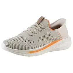 Skechers Sportliche Slipper Herren 736B6563686572735F323130383130 Beige 40 EU - Sneaker mit ultrabequemem Tragekomfort, ausgestattet mit Fersenkissen und Air-Cooled Memory Foam für optimale Dämpfung und Atmungsaktivität.