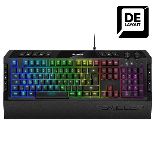 Sharkoon Skiller SGK5 - USB Gaming Tastatur DE Layout, volle N-Key-Rollover-Unterstützung und anpassbare RGB-Beleuchtung für individuelles Spielerlebnis
