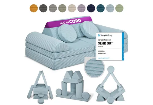 Linodino Kindersofa Spielsofa Fantasiewelt - Sofas: Kreativer Indoorspielplatz für Kinder mit modularen Schaumstoffelementen, fördert Fantasie und motorische Fähigkeiten, 3 Jahre Garantie.