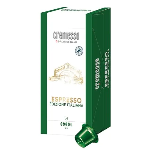 Cremesso Espresso Edizione Italiana Kaffeekapseln – Arabica Robusta Blend, dunkle Röstung, Stärkegrad 4/5, 16er Pack