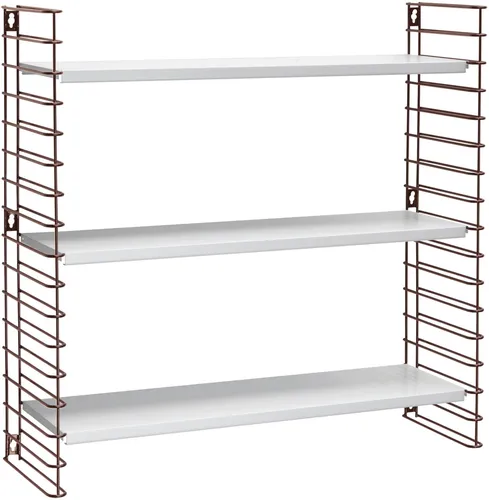 Metaltex Wandregal Tomado - Stilvolles Bücherregal mit verstellbaren Ablagen - Wandregal in modernem Design, ideal für Bücher und Dekoration. Mit bronzefarbenen Seitengittern, stoßfest und antistatisch. Einfach zu montieren und individuell anpassbar.