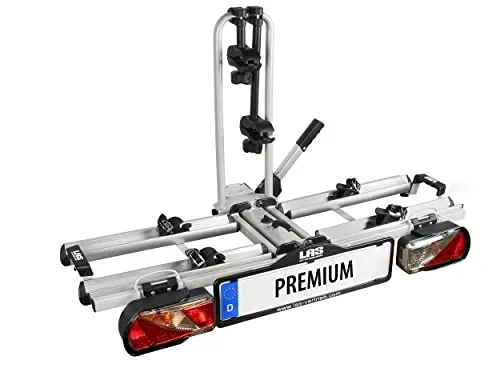 EUFAB Fahrradträger Premium für 2 Fahrräder/E-Bikes - Fahrradträger für Anhängerkupplung, abklappbar und abschließbar. Ideal für den Transport von 2 Fahrrädern oder E-Bikes mit einer Tragkraft von 60 kg.