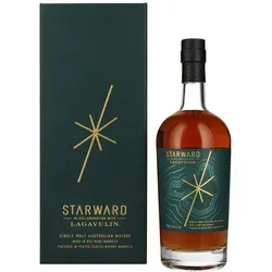 Starward LAGAVULIN Single Malt Whisky 48% Vol. 0,7l - Exklusive limitierte Edition aus Australien, verfeinert in Lagavulin-Fässern, vereint tropische Aromen mit rauchigem Peat für ein einzigartiges Geschmackserlebnis.