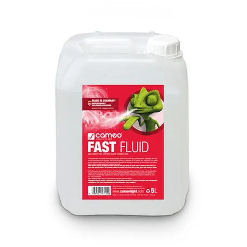 Cameo Fast Fluid 5L - Nebelfluid für spektakuläre CO2-Effekte, 5L, geruchsneutral und biologisch abbaubar. Ideal für Show- und Bühneneffekte mit sehr kurzer Standzeit und hervorragendem Reflexionsverhalten.