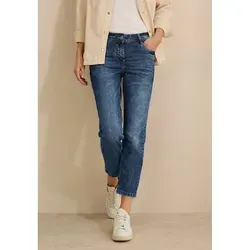 5-Pocket-Jeans CECIL "Style Scarlett" für Damen - Damen Jeans in slim fit, knöchelfrei und mit Stretch für optimalen Tragekomfort. Perfekt für lässige Freizeitslooks. Bestseller in mid blue used wash.