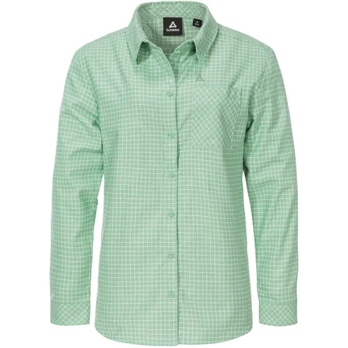 Schöffel Funktionsbluse Boyoma WMS GEM JADE L (40) - Moderne Bluse für Damen, aus atmungsaktivem und elastischem Material, perfekt für Outdoor-Aktivitäten und sportliche Einsätze.