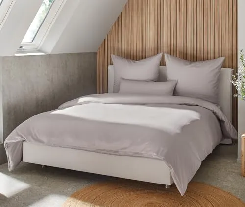 BEFA NATUR Bettwäsche Set 155x220 cm aus Baumwolle-Satin – Allergikerfreundlich - Luxuriöses Bettwäsche Set aus hochwertigem Baumwolle-Satin, pflegeleicht und langlebig. Ideal für Allergiker, mit geprüfter Qualität. Made in Germany.