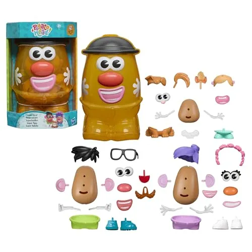 Potato Head Superknollen Spielzeugset - Motorikspielzeug mit 42 Teilen für kreativen Steckspaß, ideal für die Gestaltung lustiger Charaktere und einfaches Aufräumen im niedlichen Kartoffelbehälter!