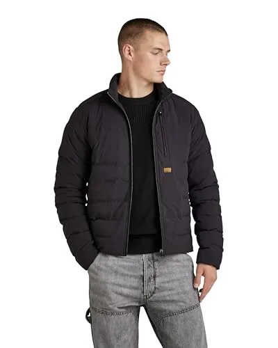 G-Star Steppjacke in Schwarz - Größe M, Herrenjacke mit Stehkragen und praktischen Taschen