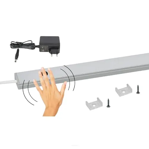 LED Unterbauleuchte 30 cm mit Bewegungsmelder - LED Streifen für Küchen und Schränke, bietet angenehmes neutralweißes Licht (4000K) und innovative Hand-Sweep Technologie für berührungsfreies Ein- und Ausschalten.