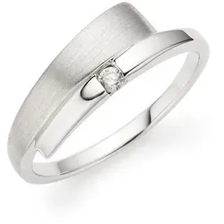 Bruno Banani Fingerring Silber 925 mit Zirkonia - Eleganter Damenring aus massivem Silber 925, glänzend und matt rhodiniert, ideal als Geschenk für jeden Anlass. Perfekt kombinierbar mit verschiedenen Outfits!