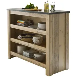 Furn.Design Barschrank Stove - Vintage Küchentheke - Barschränke in Used Wood Vintage, ideal als Küchentheke oder gemütliche Bar, mit Platz für bis zu 18 Standardflaschen und pflegeleichter Oberfläche.