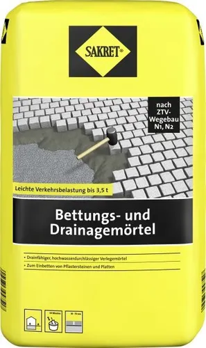 SAKRET Bettungs- und Drainagemörtel 10 kg Sack  Mörtel