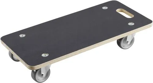 Meister Möbelroller 822010 - 200kg Tragkraft - Tischtransportwagen mit 4 Lenkrollen aus Polyurethan, ideal für empfindliche Böden. Die rutschhemmende Siebdruckplatte bietet eine Tragkraft von 200kg und einen praktischen Tragegriff.