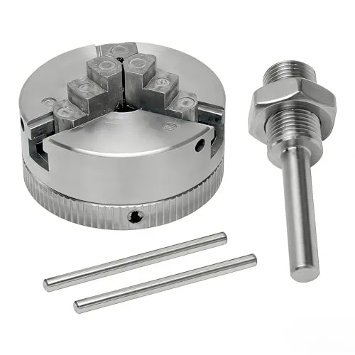 Telituny Mini Dreibackenfutter, Mini Drehbank Drehfutter, M12 * 1 Zinklegierung Bohrfutter Spannfutter 3-Backenfutter Hand Elektrische Bohrmaschine Pleuel Elektrowerkzeug, für Drechselbank-Set