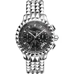 THOMAS SABO Herrenuhr Rebel at Heart Schwarz WA0358-201-203 - Armbanduhren mit maskulinem Design in Edelstahl und auffälliger Nietenoptik. Wasserdicht bis 5 ATM und mit saphirbeschichtetem Glas für höchsten Tragekomfort und Langlebigkeit.