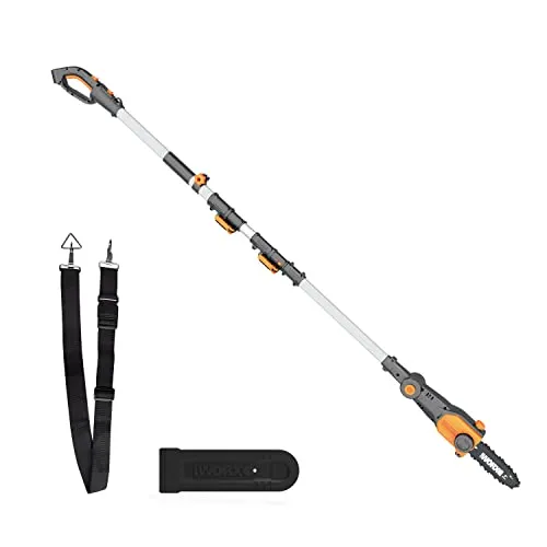 WORX WG349E.9 Akku Teleskop-Hochentaster 20V - Heckenscheren - Praktische Kettensäge mit Teleskopgriff für schwer erreichbare Stellen, 20cm Schwert und 5,5m/s Kettengeschwindigkeit für effizientes Arbeiten.