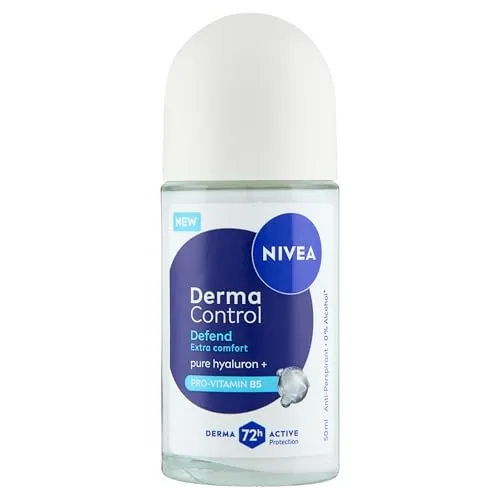 NIVEA Derma Control Defend Anti-Transpirant Deodorant für Damen, 72 Stunden Schutz vor Schweißen, mit Hyaluronsäure und Provitamin B5, reizt die Achseln, normale Haut, 50 ml Roll-on