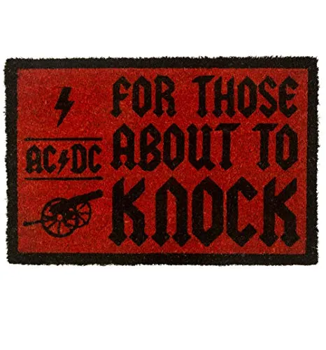 Import Pyramid – Paillasson en Fibre de Coco – ACDC -About to Knock – 40x60cm – Licence officeille