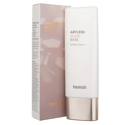 Heimish Artless Glow Base, glänzende Grundierung, LSF 50+, 40 ml - Leichte Make-up-Basis mit SPF 50+ für strahlende Haut. Ideal für alle Hauttypen, sorgt für einen frischen Teint und verlängert die Haltbarkeit des Make-ups. Einfach aufzutragen und perfekt für den täglichen Gebrauch.