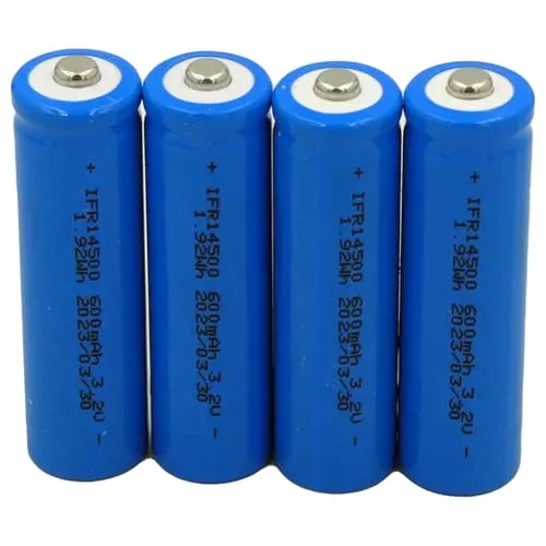 LiFePo4 IFR 14500 Akku AA 4er Set 600mAh 3,2V 14500 Akkus für Solithia Solarleuchten
