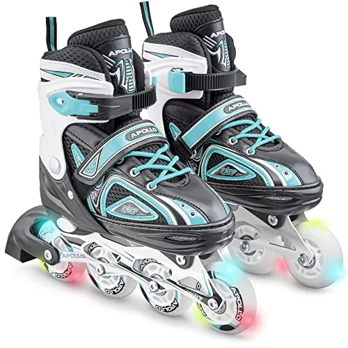 Apollo Inlineskates - Größenverstellbare Inliner für Kinder mit LED Wheels - Inliner für Kinder ab 6 Jahren, größenverstellbar mit leuchtenden LED Wheels für mehr Spaß beim Skaten und Sicherheit beim Spielen.