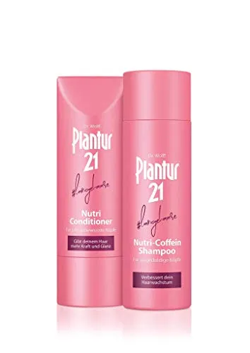 Plantur 21#langehaare Nutri-Coffein Shampoo - 1 x 200 ml - Nutri-Conditioner im Set - 1 x 175 ml - verbessert das Haarwachstum und versorgt das Haar mit Coffein und Mikronährstoffen - silikonfrei