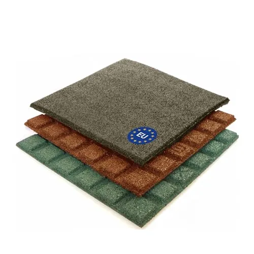 Gartenpirat Fallschutzmatte 50x50 cm Stärke 25 mm schwarz Gummimatte für Rutsche Spieltürme Schuakel Bodenschutzmatte rutschfest wetterfest innen außen