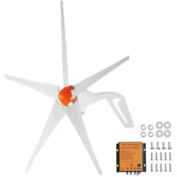 VEVOR 500 W Windkraftanlage - Windkraftanlage für Zuhause, Bauernhof oder Wohnmobile mit 5-Blatt-Design, MPPT-Regler und niedriger Startwindgeschwindigkeit von 2,5 m/s für effiziente Energiegewinnung.