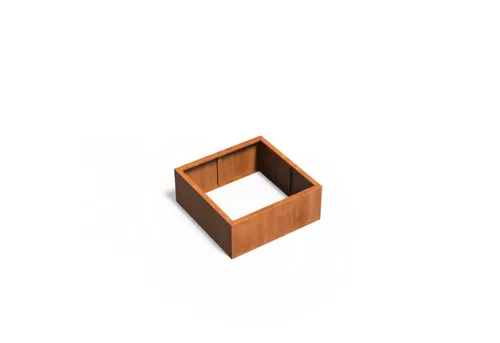 Adezz Pflanzgefäß Carrez ohne Boden aus Cortenstahl 100x100x40 cm - Elegantes Pflanzgefäß aus Cortenstahl, ideal für kreative Gartenarrangements. Ohne Boden nutzbar, bietet es vielseitige Gestaltungsmöglichkeiten und entwickelt eine attraktive Rostpatina.