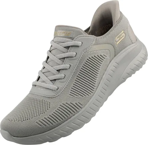 Skechers Slip-Ins Bobs Squad Chaos Current Muse Damen Sneaker Olive EU 37 - Modischer Damen Sneaker mit Stretch-Schnürung und komfortablem Fersenpanel. Ideal für einfaches An- und Ausziehen, perfekt für den Alltag.