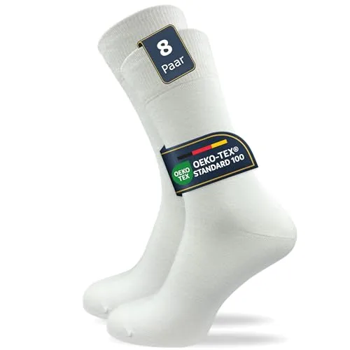 GAWILO Herren Socken aus 100% Baumwolle (8 Paar) | Bequeme Baumwollsocken ohne Naht - Hochwertige Baumwollsocken für Herren, ohne drückende Naht für optimalen Tragekomfort. Verstärkte Ferse und Fußspitze sorgen für Langlebigkeit. Pflegeleicht und hautsympathisch, ideal für empfindliche Füße.