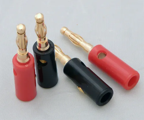 4er Set Dynavox High Quality Bananenstecker !!  2xrot/ 2xschwarz !!! NEU !!!