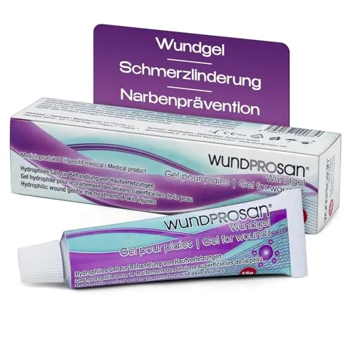Wundprosan® Wundgel für empfindliche Haut – PATENTIERT [3 in 1 Alternative: Wundsalbe Brandsalbe Narbensalbe] 15g | geruchsneutrale Wund und Heilsalbe | Nasensalbe | Entzündungshemmende Salbe