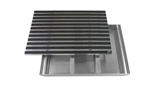 EMCO Eingangsmatte DIPLOMAT Cassettenbürste grau ALU Bodenwanne Fußmatte Schuhabstreifer, Größe:75x50cm