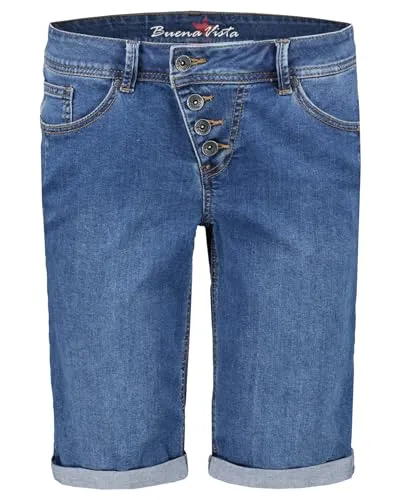 Buena Vista Shorts - Blaue Jeans Shorts mit schmaler Beinform und bequemer Oberschenkelweite, ideal für warme Tage. Hergestellt aus elastischem Baumwoll-Mix für optimalen Tragekomfort.