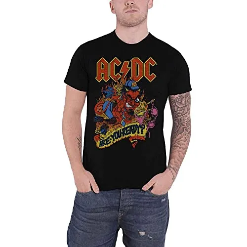 ACDC Herren Are You Ready T-Shirt in Schwarz, XX-Large - Hochwertiges, offizielles Rock Off T-Shirt aus weicher Baumwolle. Ideal für Fans und bequem im Alltag. Maschinenwäsche bei 30°C, pflegeleicht und langlebig.