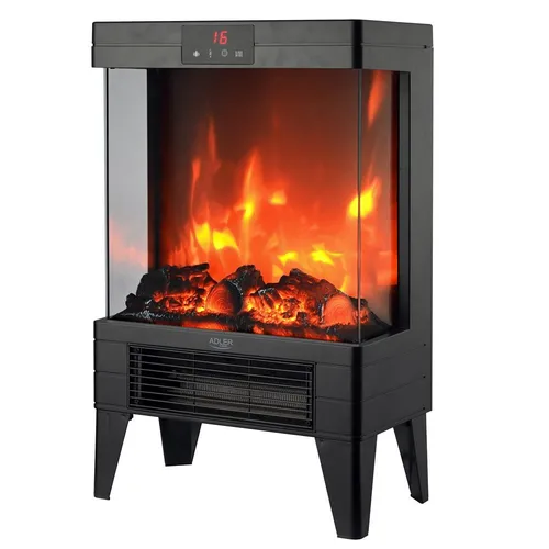 Adler Elektrokamin AD7755 – Moderner LED-Kamin - Schaffen Sie mit dem Adler AD 7755 eine gemütliche Atmosphäre. Dieser elegante Elektrokamin mit 3D-Flammeneffekt und Fernbedienung bietet zwei Heizstufen und ein modernes Design, das in jedes Interieur passt.