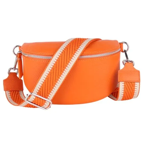 MIRROSI® Bauchtasche Damen aus Echtleder, Made in Italy, vielseitig tragbar - Elegante Bauchtasche aus hochwertigem Echtleder, gefertigt in Italien. Mit verstellbaren Gurten für individuellen Tragekomfort. Ideal für jeden Anlass und bietet eine stilvolle Lösung für Ihre Essentials.