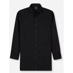 OLYMP Langarmhemd Luxor Businesshemd, unifarben, modern fit, Royal-Kentkragen schwarz 42