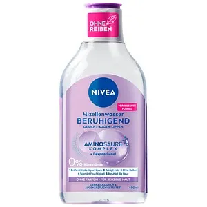NIVEA Beruhigendes Mizellenwasser 400 ml - Make-up-Reinigungswasser für sensible Haut, entfernt Makeup sanft, spendet Feuchtigkeit und beruhigt mit Dexpanthenol und Aminosäuren.