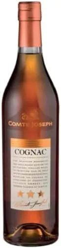 Comte Joseph Cognac *** - 40% Vol - 0.7 l aus Frankreich - Cognac mit eleganter Reifung in Eichenfässern, vollmundig und reich an Aromen von Vanille und Haselnuss, ideal für Longdrinks oder zum Verfeinern von Speisen.