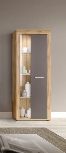 INOSIGN Vitrine Aosta, 159 cm - Elegante Glasvitrine für Ihr Wohnzimmer - Vitrinen aus FSC®-zertifiziertem Holz, mit wechselbarem Türanschlag und pflegeleichter Oberfläche. Ideal zur stilvollen Präsentation Ihrer Lieblingsstücke.