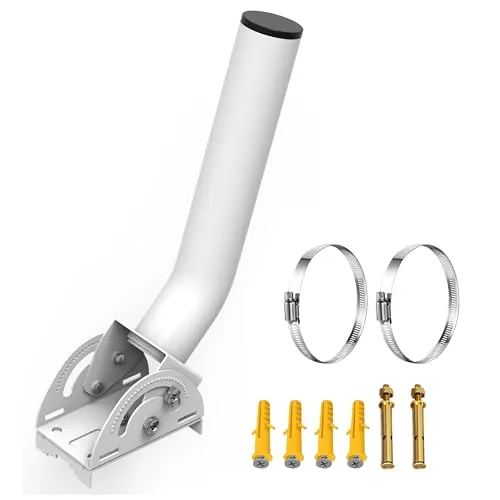 Soporte de Antena Universal, Resistente a la Intemperie, Accesorio de Montaje en Poste J de 25 cm para Antena de TV Exterior, Soporte de Puente inalámbrico, Montaje en Poste y Pared
